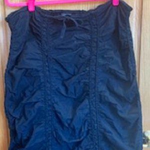 Motto Your Style Mantra Maxi Black Cotton Skirt Vertical Elastic Panels Sz: XL